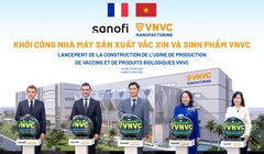 Tổng thống Pháp và Phó Chủ tịch nước Võ Thị Ánh Xuân khởi công Nhà máy Vắc xin và Sinh phẩm VNVC