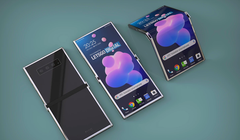 Ảnh dựng điện thoại gập của HTC.