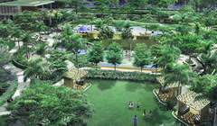 Diện tích mảng xanh lớn tại khuôn viên dự án Palm City quận 2