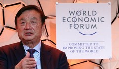 CEO, nhà sáng lập Huawei - ông Nhậm Chính Phi phát biểu tại cuộc họp thường niên lần thứ 50 của Diễn đàn Kinh tế Thế giới (WEF) ở Davos, Thụy Sĩ, ngày 21/1/2020.