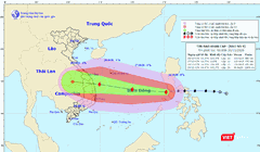 Đường đi của bão số 9 khi đi vào biển Đông