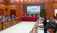 Quang cảnh họp báo công bố sự kiện Năm du lịch Quốc gia – Quảng Nam 2022 tại đầu cầu UBND tỉnh Quảng Nam