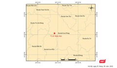 Vị trí xảy ra trận động đất đầu tiên trong chiều ngày 23/8, tại khu vực huyện Kon Plông (tỉnh Kon Tum).