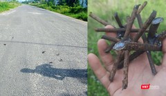 Cận cảnh đinh gai được người dân phát hiện trên đường Khúc Thừa Dụ (phường Nại Hiên Đông, quận Sơn Trà, TP Đà Nẵng) 