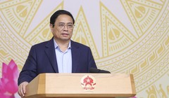 Thủ tướng phát biểu khai mạc Hội nghị trực tuyến toàn quốc và phiên họp lần thứ 5 của Ủy ban Quốc gia và Tổ công tác triển khai Đề án 06 của Chính phủ (Ảnh: VGP/Nhật Bắc)