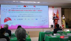 Ông Nguyễn Bá Hoan - Thứ trưởng Bộ LĐ-TB&XH phát biểu tại lễ hội Giao lưu văn hoá Việt – Nhật và Ngày hội việc làm Nhật Bản lần thứ 8 tại ĐH Đông Á 