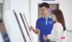 Thiết bị self check-in kiosk tại Nhà ga Quốc tế sân bay Đà Nẵng (ảnh AHT)