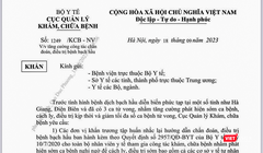 Văn bản chỉ đạo khẩn của Bộ Y tế trước tình trạng dịch bạch cầu diễn biến phức tạp tại 1 số tỉnh phía Bắc.