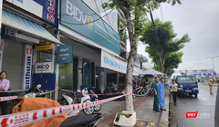 Phòng giao dịch của ngân hàng BIDV (tại số 169 Ngũ Hành Sơn, quận Ngũ Hành Sơn, TP Đà Nẵng) nơi xảy ra vụ cướp đã được phong toả.