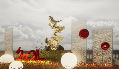 Phối cảnh hình tượng Rồng đường hoa Tết Nguyên đán Giáp Thìn tại khu vực cầu Chữ T (trước số 42 Bạch Đằng).