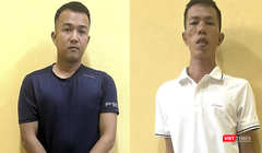 Hai đối tượng Đặng Văn Được và Trần Đông Lập tại cơ quan công an