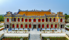 Điện Kiến Trung - ngôi đại điện độc đáo bậc nhất Đại nội Huế - sẽ mở cửa phục vụ du khách tham quan trong dịp Tết Giáp Thìn 2024. (Ảnh Lê Đình Hoàng - Thuỳ Giang)