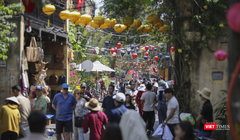 Du khách đến phố cổ Hội An, thành phố Đà Nẵng.