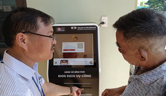 Ki-ốt dịch vụ công đầu tiên được triển khai thí điểm được đặt tại UBND xã Bình Phú, huyện Thăng Bình, tỉnh Quảng Nam. (Ảnh: Văn Toàn)