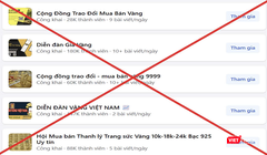 Các hội nhóm được Công an Đà Nẵng cảnh báo có hành vi lừa đảo mua bán vàng. Ảnh CATP