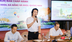 Ông Hồ Thanh Tú, Tổng Thư ký Hiệp hội Du lịch Đà Nẵng (cũ) báo cáo về thực trạng cơ cấu của hai Hiệp hội Du lịch và tóm tắt nội dung cuộc họp của Ban Thường trực thuộc Hiệp hội Du lịch Đà Nẵng và Hiệp hội Du lịch Quảng Nam.