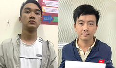 Các đối tượng trong đường dây lừa đảo qua mạng tại cơ quan công an. Ảnh Công an cung cấp.