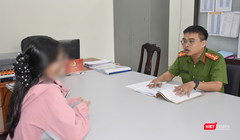 Nạn nhân trình báo sự việc với cơ quan công an. Ảnh CATP