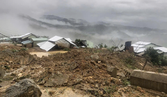 Hiện trường vụ lở núi. Ảnh CAX cung cấp