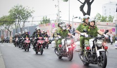 Quang cảnh lễ ra quân cao điểm tấn công tội phạm của Công an TP Đà Nẵng.