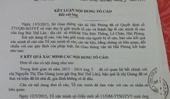 Bản kết luận về đơn tố cáo PGĐ sở GTVT Hải Phòng quan hệ bất chính