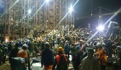 Hiện trường vụ sập giàn giáo ở Formosa.