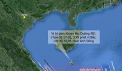 Vị trí giàn khoan Hải Dương 981 