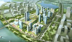 Phối cảnh khu phức hợp "thành phố thông minh" - Thủ Thiêm Eco Smart City trong Khu đô thị mới Thủ Thiêm. 