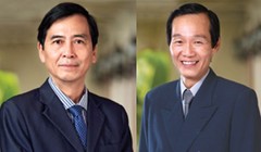 Ông Trần Quốc Hải thay ông Nguyễn Phước Minh (trái) làm Chủ tịch Hội đồng Quản trị Saigonbank.