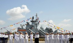 Quang cảnh buổi lễ thượng cờ - Ảnh: Đức Trong