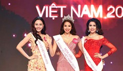 Hoa hậu và 2 á hậu của cuộc thi Hoa hậu Hoàn vũ Việt Nam 2015 Ảnh: Dương Vân