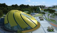 Phối cảnh quảng trường Lâm Viên với điểm nhấn biểu tượng là khối hoa dã quỳ và khối nụ hoa 