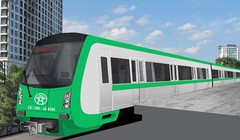 Phối cảnh ngoại thất đoàn tàu đường sắt Cát Linh