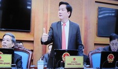 Bộ trưởng Đinh La Thăng phát biểu tại phiên họp - Ảnh: V.V.T.