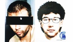 Chân dung nghi can nước ngoài bị bắt tại Thái Lan (trái) và phác thảo nghi can trước đây - Ảnh: Nation TV