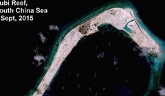 Đá Subi, ảnh vệ tinh chụp ngày 03/09/2015 (Nguồn: Victor Robert Lee and Digital Globe)