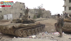 Clip kịch chiến ác liệt giữa xe tăng T-72 Syria chống hỏa điểm IS