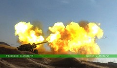 Pháo binh quân đội Syria khai hỏa trên chiến trường Aleppo