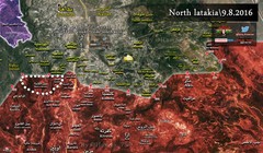 Bản đồ chiến sự vùng Latakia.