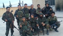 Nhóm binh sĩ quân đội Syria, bảo vệ sân bay Kweires