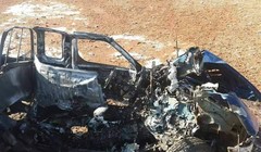 Chiếc xe chở hai thủ lĩnh phiến quân bị thiêu rụi ở Idlib