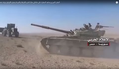 Xe tăng quân đội Syria trên chiến trường Palmyra