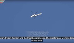 Một trực thăng tấn công của quân đội Nga trên bầu trời Aleppo