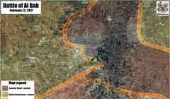 Bản đồ chiến sự thành phố Al-Bab, quân đội Thổ Nhĩ Kỳ tấn công IS