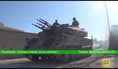 Xe pháo phòng không Shilka quân đội Syria trên khu vực ngoại ô Damascus