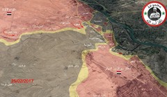 Bản đồ chiến sự thành phố Deir Ezzor tính đến ngày 25.02.2017