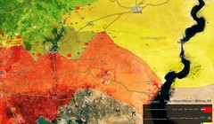 Bản đồ phân vùng chiến sự vùng nông thôn phía đông Aleppo