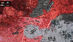 Bản đồ tình hình chiến sự khu vực Jobar - Qaboun tính đến ngày 24.03.2017