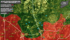 Bản đồ chiến sự khu vực chiến trường miền bắc tỉnh Hama, Syria