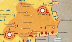 Bản đồ trận chiến "chảo lửa Izvarino " vùng Donbass